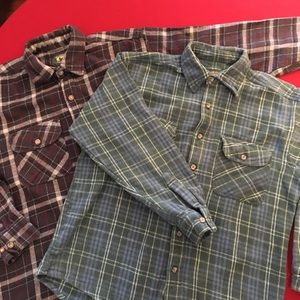 Two heavy weight Stillwater Supply flannels.